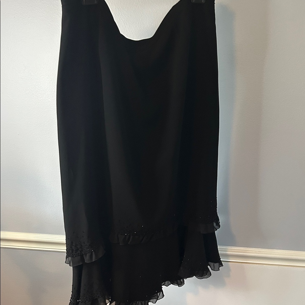 Lafayette 148 New York Black Layered Midi Skirt